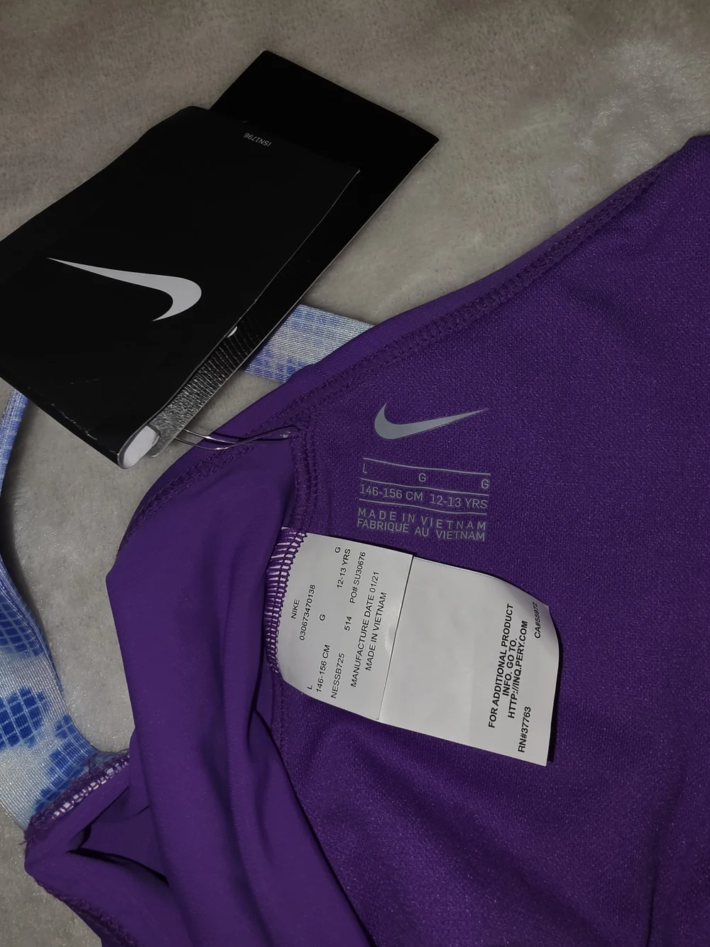 Nike Girls’s Purple Logo Swim Tank